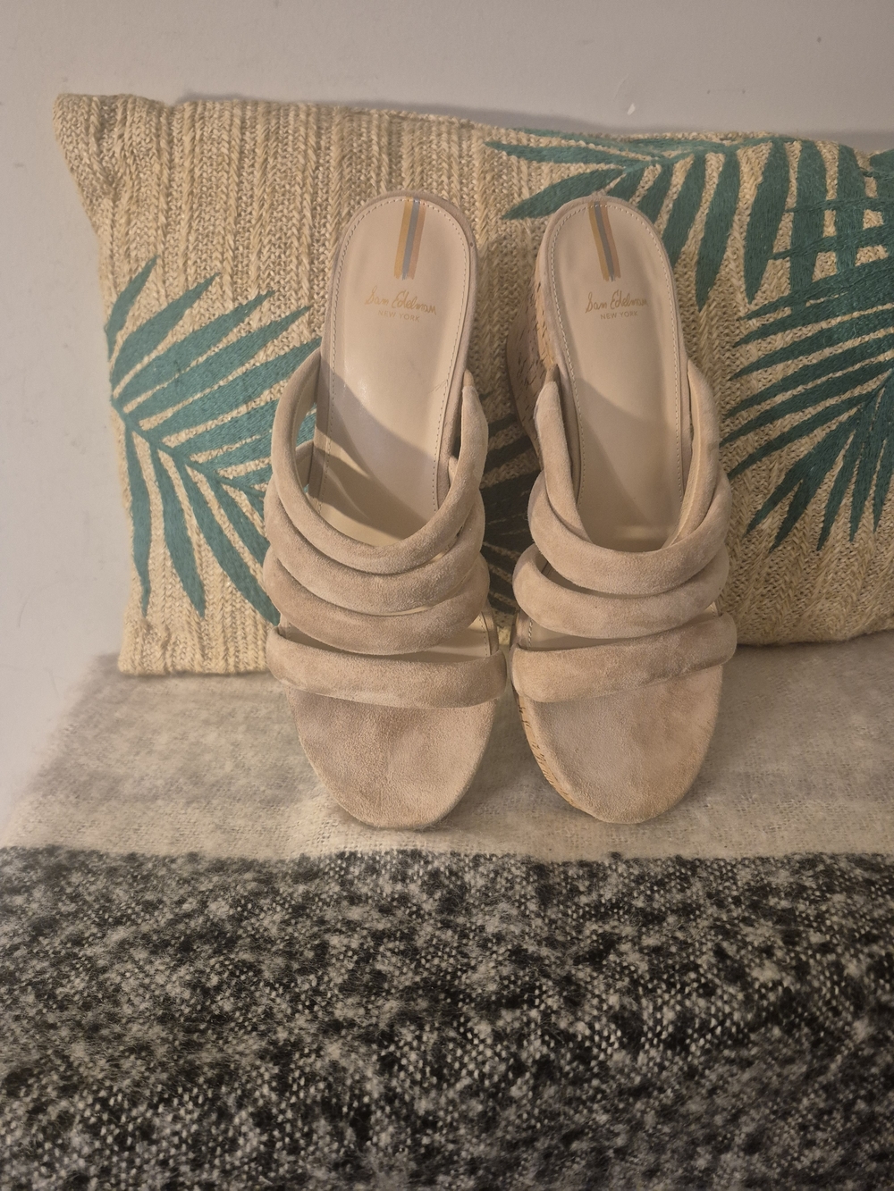 Sam Edelman Taupe Suede Slide Sandals Sz 11